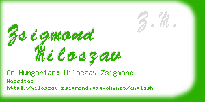 zsigmond miloszav business card